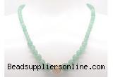 GMN7312 green aventurine graduated beaded necklace & bracelet set