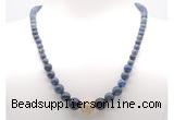 GMN7315 dumortierite graduated beaded necklace & bracelet set