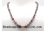 GMN7317 rhodonite graduated beaded necklace & bracelet set