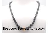 GMN7319 black labradorite graduated beaded necklace & bracelet set