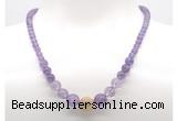 GMN7326 amethyst graduated beaded necklace & bracelet set