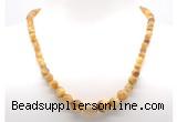 GMN7330 golden tiger eye graduated beaded necklace & bracelet set