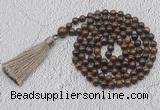 GMN734 Hand-knotted 8mm, 10mm bronzite 108 beads mala necklaces with tassel