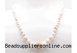 GMN7340 white howlite graduated beaded necklace & bracelet set