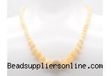 GMN7341 honey jade graduated beaded necklace & bracelet set