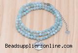 GMN7413 4mm faceted round tiny amazonite beaded necklace with constellation charm