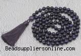 GMN760 Hand-knotted 8mm, 10mm purple tiger eye 108 beads mala necklaces with tassel