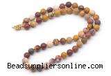 GMN7606 18 - 36 inches 8mm, 10mm matte mookaite beaded necklaces