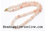 GMN7704 18 - 36 inches 8mm, 10mm round pink aventurine beaded necklaces