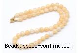 GMN7708 18 - 36 inches 8mm, 10mm round honey jade beaded necklaces