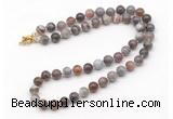 GMN7755 18 - 36 inches 8mm, 10mm round Botswana agate beaded necklaces