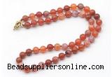 GMN7758 18 - 36 inches 8mm, 10mm round fire agate beaded necklaces