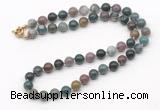 GMN7766 18 - 36 inches 8mm, 10mm round Indian agate beaded necklaces