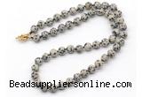 GMN7781 18 - 36 inches 8mm, 10mm round dalmatian jasper beaded necklaces