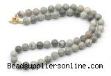 GMN7786 18 - 36 inches 8mm, 10mm round greeting pine jasper beaded necklaces