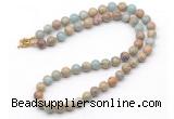 GMN7787 18 - 36 inches 8mm, 10mm round serpentine jasper beaded necklaces