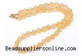 GMN7806 18 - 36 inches 8mm, 10mm round citrine beaded necklaces