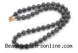 GMN7816 18 - 36 inches 8mm, 10mm round black labradorite beaded necklaces