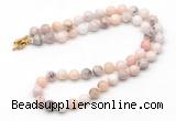 GMN7830 18 - 36 inches 8mm, 10mm round natural pink opal beaded necklaces