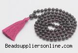 GMN786 Hand-knotted 8mm, 10mm garnet 108 beads mala necklace with tassel