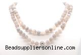 GMN8003 18 - 36 inches 8mm, 10mm grey banded agate 54, 108 beads mala necklaces