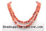 GMN8007 18 - 36 inches 8mm, 10mm red banded agate 54, 108 beads mala necklaces