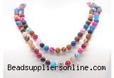 GMN8009 18 - 36 inches 8mm, 10mm colorful banded agate 54, 108 beads mala necklaces