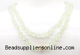 GMN8025 18 - 36 inches 8mm, 10mm prehnite 54, 108 beads mala necklaces