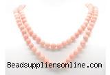 GMN8036 18 - 36 inches 8mm, 10mm Chinese pink opal 54, 108 beads mala necklaces