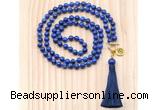 GMN8203 18 - 36 inches 8mm lapis lazuli 54, 108 beads mala necklace with tassel