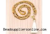 GMN8208 18 - 36 inches 8mm golden tiger eye 54, 108 beads mala necklace with tassel