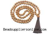 GMN8418 8mm, 10mm wooden jasper 27, 54, 108 beads mala necklace with tassel