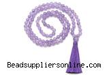 GMN8460 8mm, 10mm amethyst 27, 54, 108 beads mala necklace with tassel