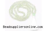 GMN8468 8mm, 10mm prehnite 27, 54, 108 beads mala necklace with tassel