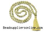 GMN8519 8mm, 10mm China jade 27, 54, 108 beads mala necklace with tassel