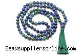 GMN8538 8mm, 10mm chrysocolla 27, 54, 108 beads mala necklace with tassel