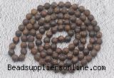 GMN918 Hand-knotted 8mm, 10mm matte bronzite 108 beads mala necklaces