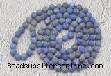 GMN926 Hand-knotted 8mm, 10mm matte lapis lazuli 108 beads mala necklaces