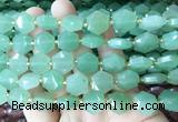 HABS07 15 inches 12mm faceted hexagon green aventurine jade beads wholesale