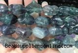 HGBS04 15 inches 11*13*18mm carved heart fluorite beads