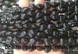 HGBS23 15 inches 12mm heart black agate gemstone beads wholesale