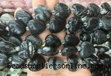 HGBS44 15 inches 20mm heart black net jasper gemstone beads wholesale