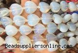 HGBS48 15 inches 20mm heart opalite gemstone beads wholesale