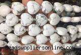 HGBS49 15 inches 20mm heart white howlite gemstone beads wholesale