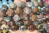 HGBS58 15 inches 20mm heart wood jasper gemstone beads wholesale