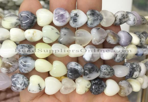 HGBS73 15 inches 10mm heart tree opal gemstone beads wholesale