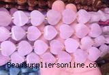 HGBS85 15 inches 16mm heart rose quartz gemstone beads wholesale