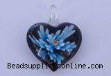 LP03 16*32*40mm heart inner flower lampwork glass pendants