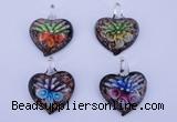 LP31 12*35*44mm heart inner flower lampwork glass pendants