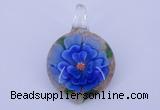 LP35 14*30*45mm heart inner flower lampwork glass pendants